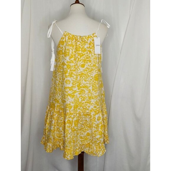 Joie Dress M Linen Floral Yellow Nala Summer Resort Cruise NEW - Picture 7 of 16